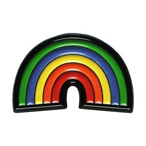 Rainbow Enamel Pin - Classic Lucky LGBTQ+ Colorful Happy Symbol Apparel Gift NWT